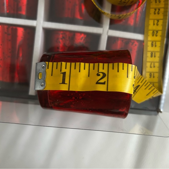 Mikasa ~ Set of 12 Red Mercury Glass Christmas Votive Tealight Candle Holders - Picture 4 of 4